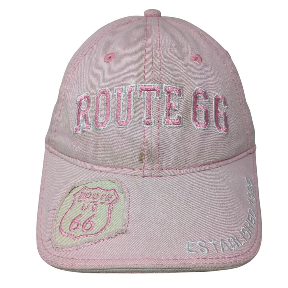 Route 66 Established 1926 Baseball Cap Pink One Size Adjustable Real Time